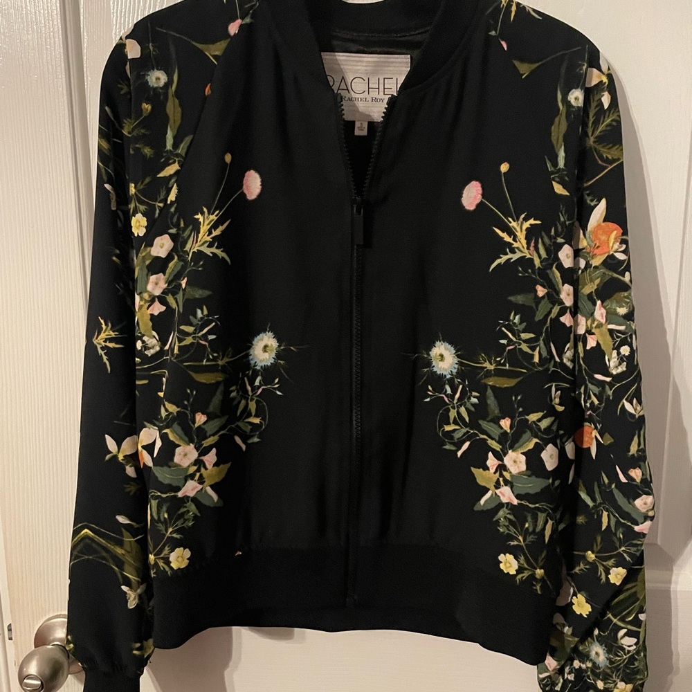 RACHEL Rachel Roy Black Floral Bomber Jacket